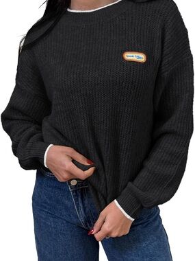 Black Crewneck Women's Sweater